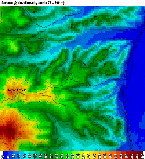 Sartano elevation map