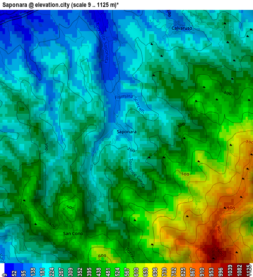 Saponara elevation map
