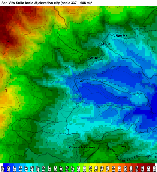 San Vito Sullo Ionio elevation map