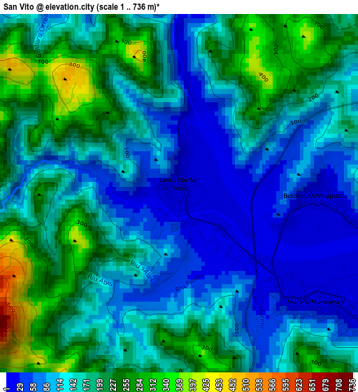 San Vito elevation map