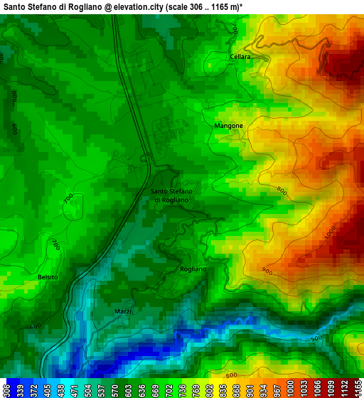 Santo Stefano di Rogliano elevation map