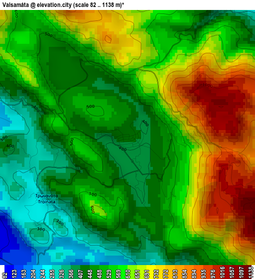 Valsamáta elevation map