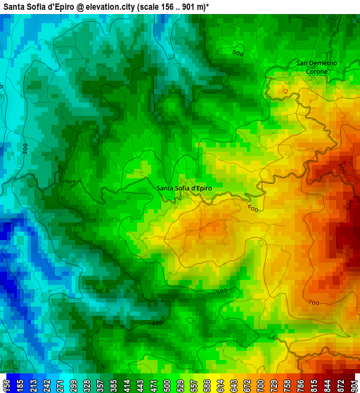 Santa Sofia d'Epiro elevation map