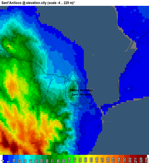 Sant'Antioco elevation map