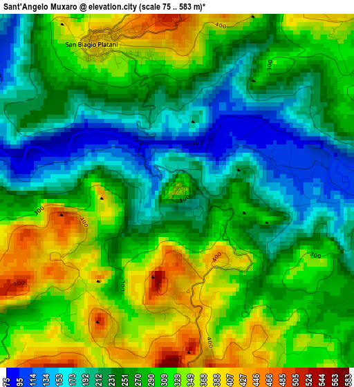 Sant'Angelo Muxaro elevation map