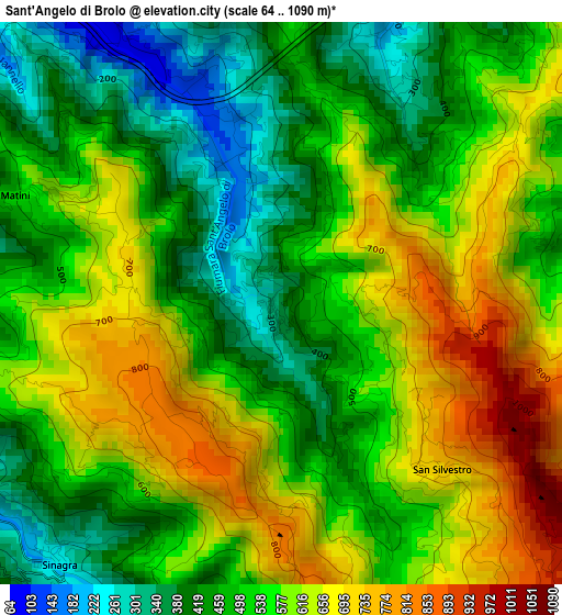 Sant'Angelo di Brolo elevation map