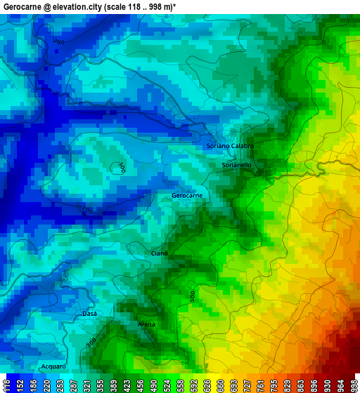 Gerocarne elevation map