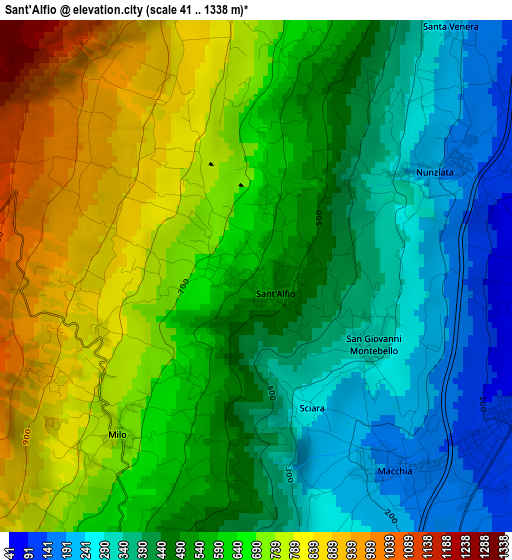 Sant'Alfio elevation map