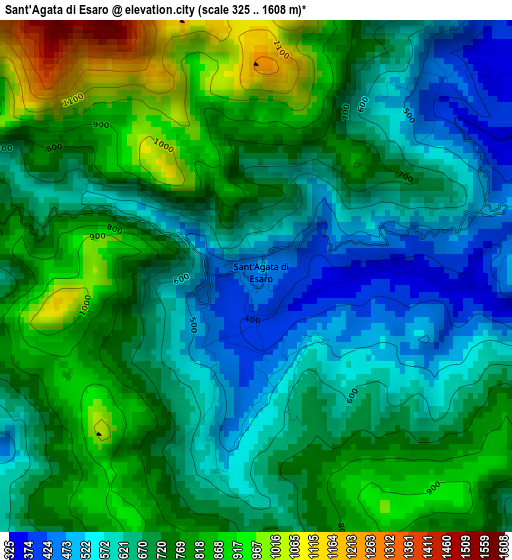 Sant'Agata di Esaro elevation map