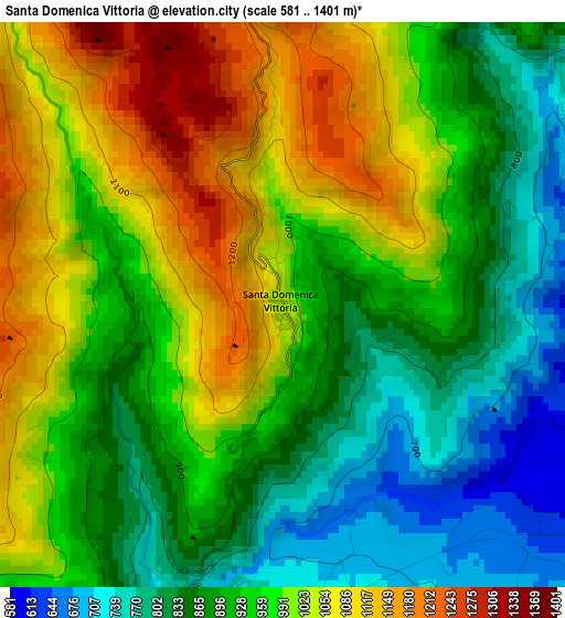 Santa Domenica Vittoria elevation map