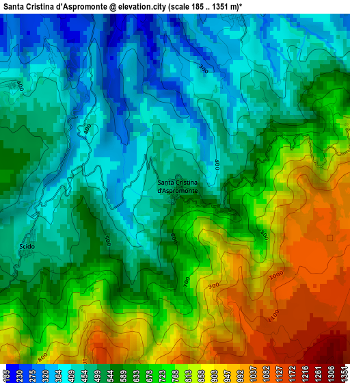 Santa Cristina d'Aspromonte elevation map