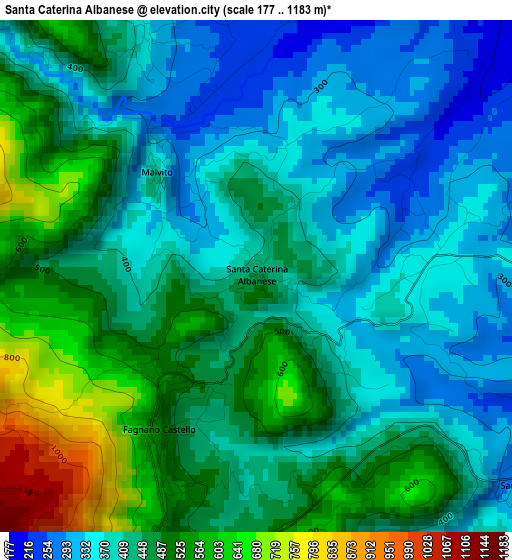 Santa Caterina Albanese elevation map