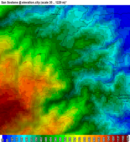 San Sostene elevation map