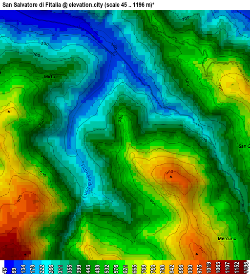 San Salvatore di Fitalia elevation map