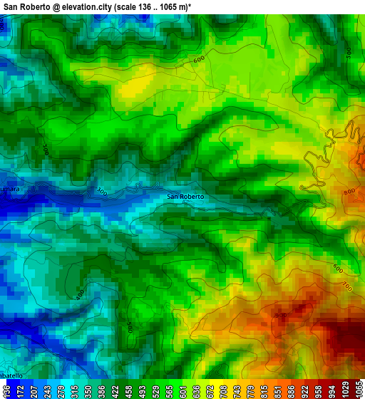 San Roberto elevation map