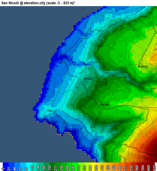 San Nicolò elevation map