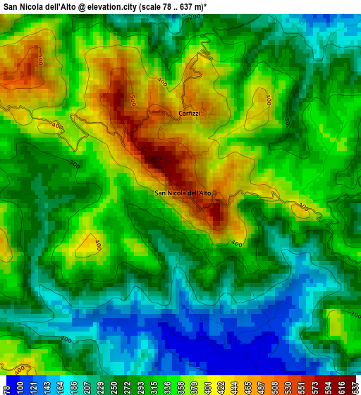 San Nicola dell'Alto elevation map