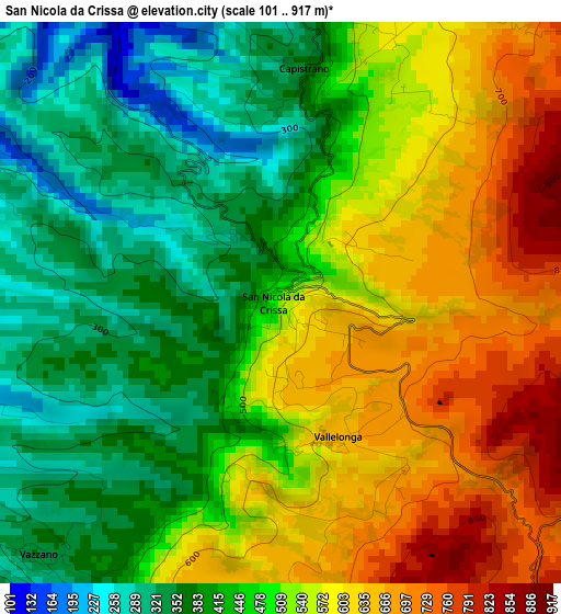 San Nicola da Crissa elevation map