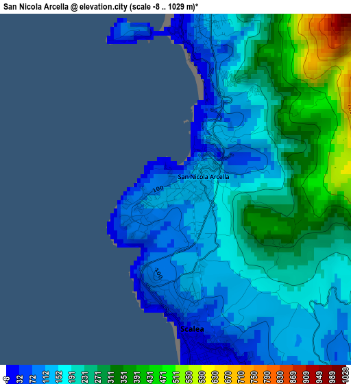 San Nicola Arcella elevation map