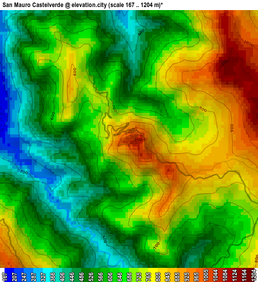 San Mauro Castelverde elevation map