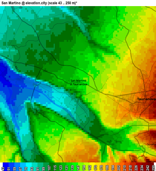 San Martino elevation map