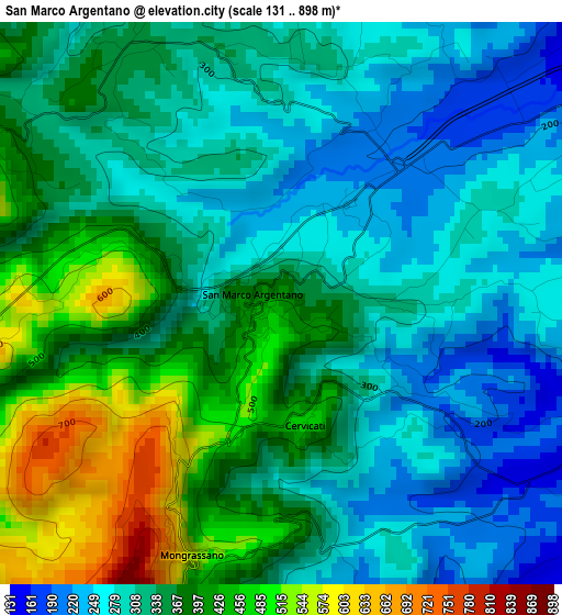 San Marco Argentano elevation map