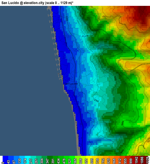 San Lucido elevation map