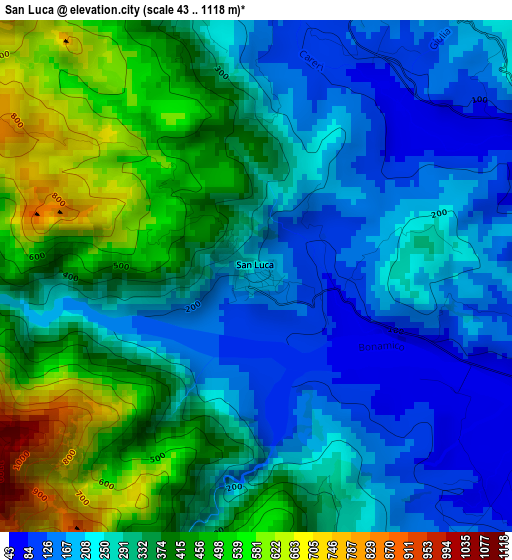 San Luca elevation map