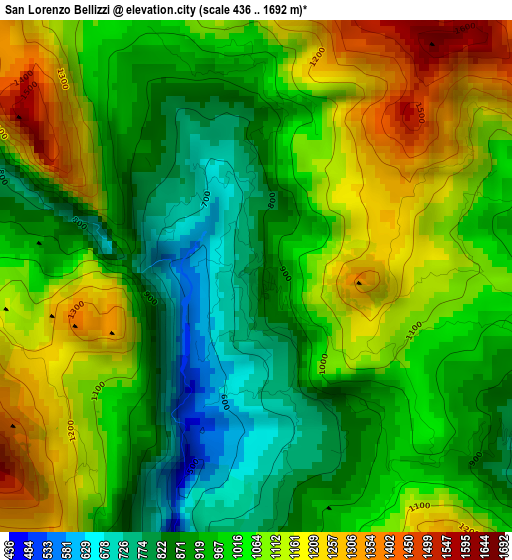 San Lorenzo Bellizzi elevation map