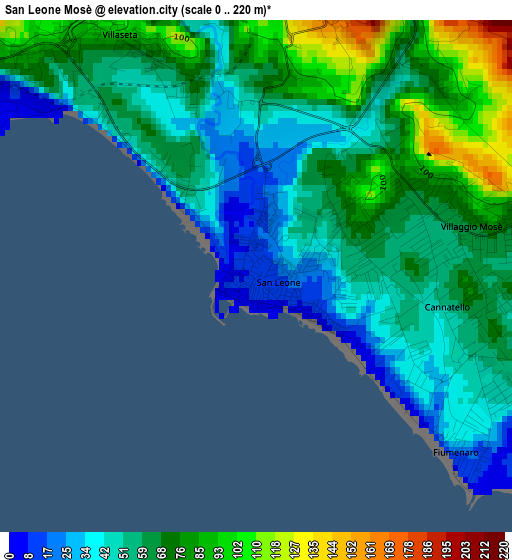 San Leone Mosè elevation map