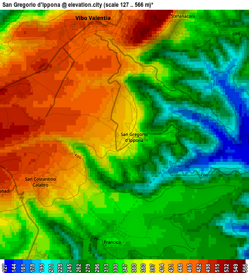 San Gregorio d'Ippona elevation map