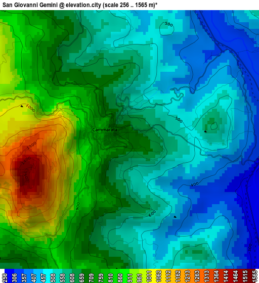 San Giovanni Gemini elevation map