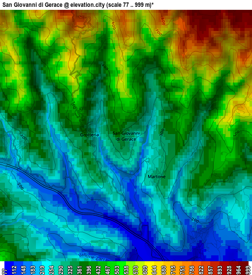 San Giovanni di Gerace elevation map