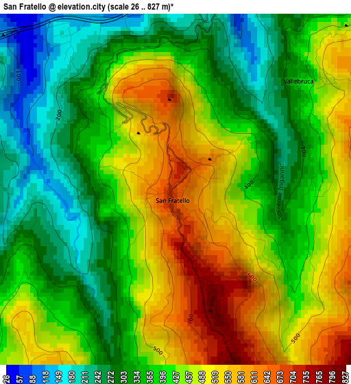 San Fratello elevation map