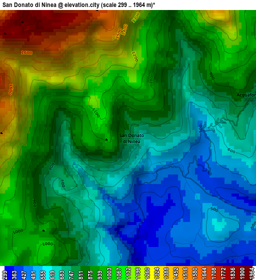 San Donato di Ninea elevation map