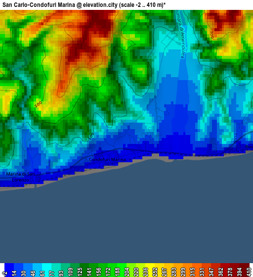 San Carlo-Condofuri Marina elevation map