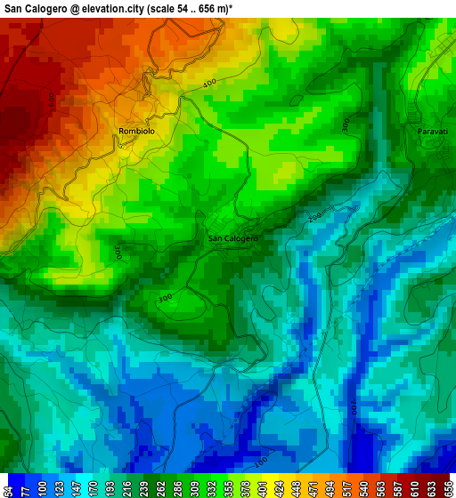 San Calogero elevation map