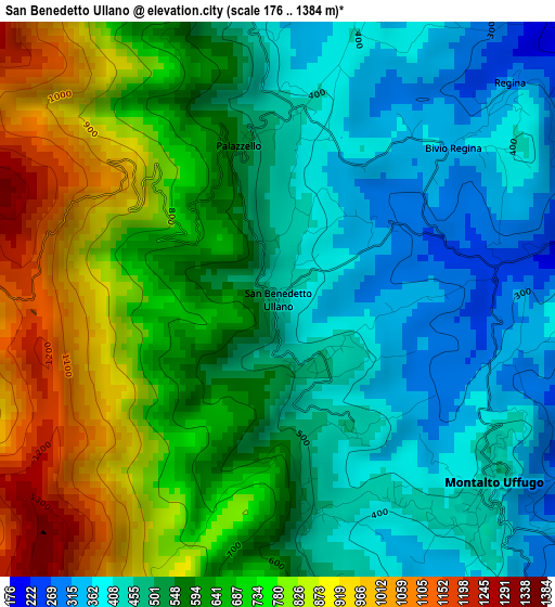 San Benedetto Ullano elevation map