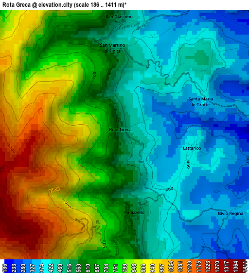 Rota Greca elevation map