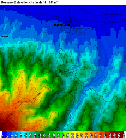 Rossano elevation map