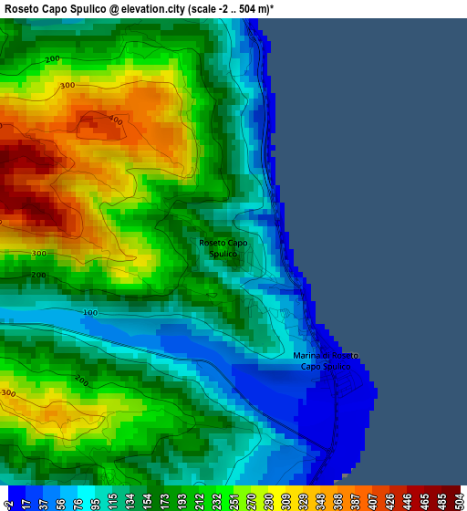 Roseto Capo Spulico elevation map