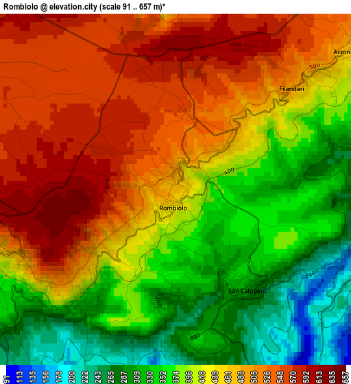 Rombiolo elevation map