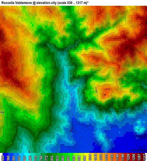 Roccella Valdemone elevation map