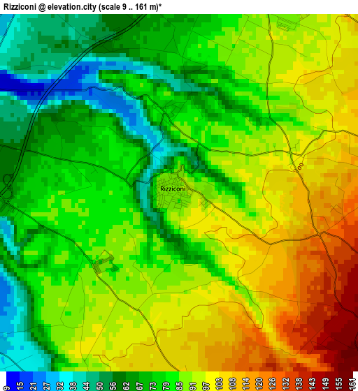 Rizziconi elevation map