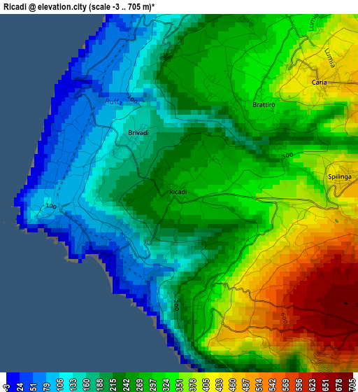 Ricadi elevation map