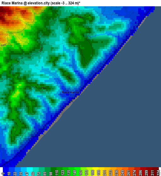 Riace Marina elevation map