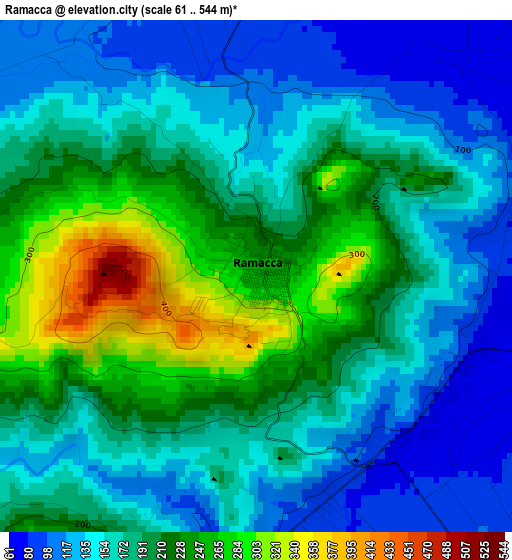 Ramacca elevation map