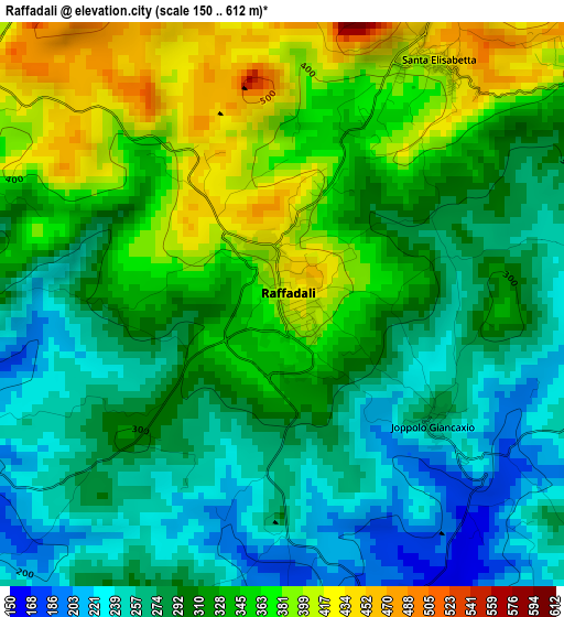 Raffadali elevation map