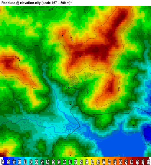 Raddusa elevation map