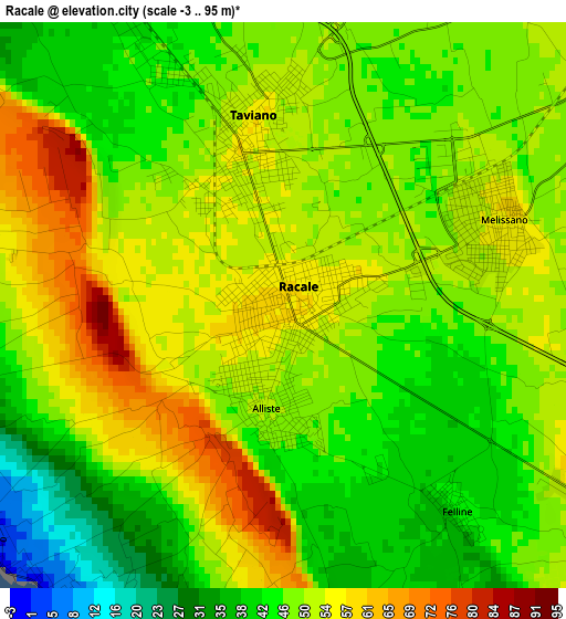 Racale elevation map